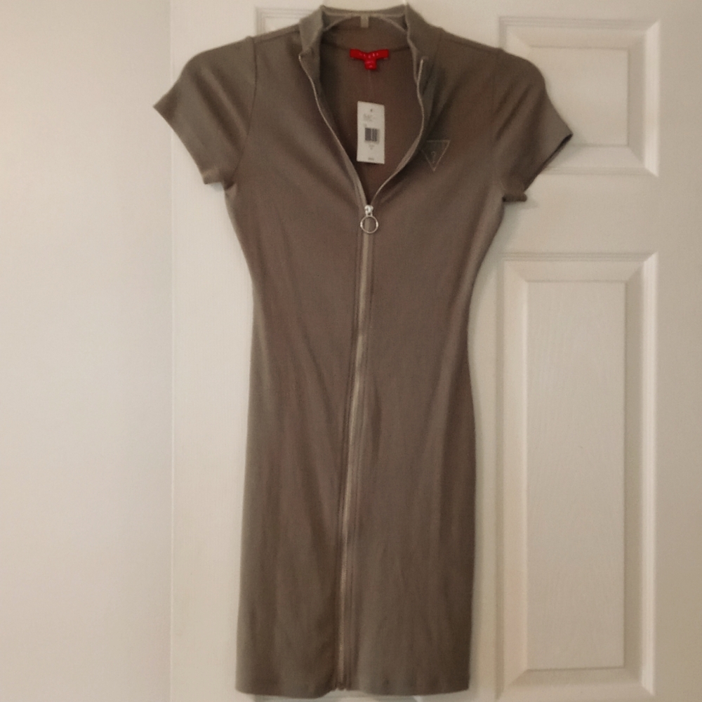 Guess Ribbed Zip Dress
